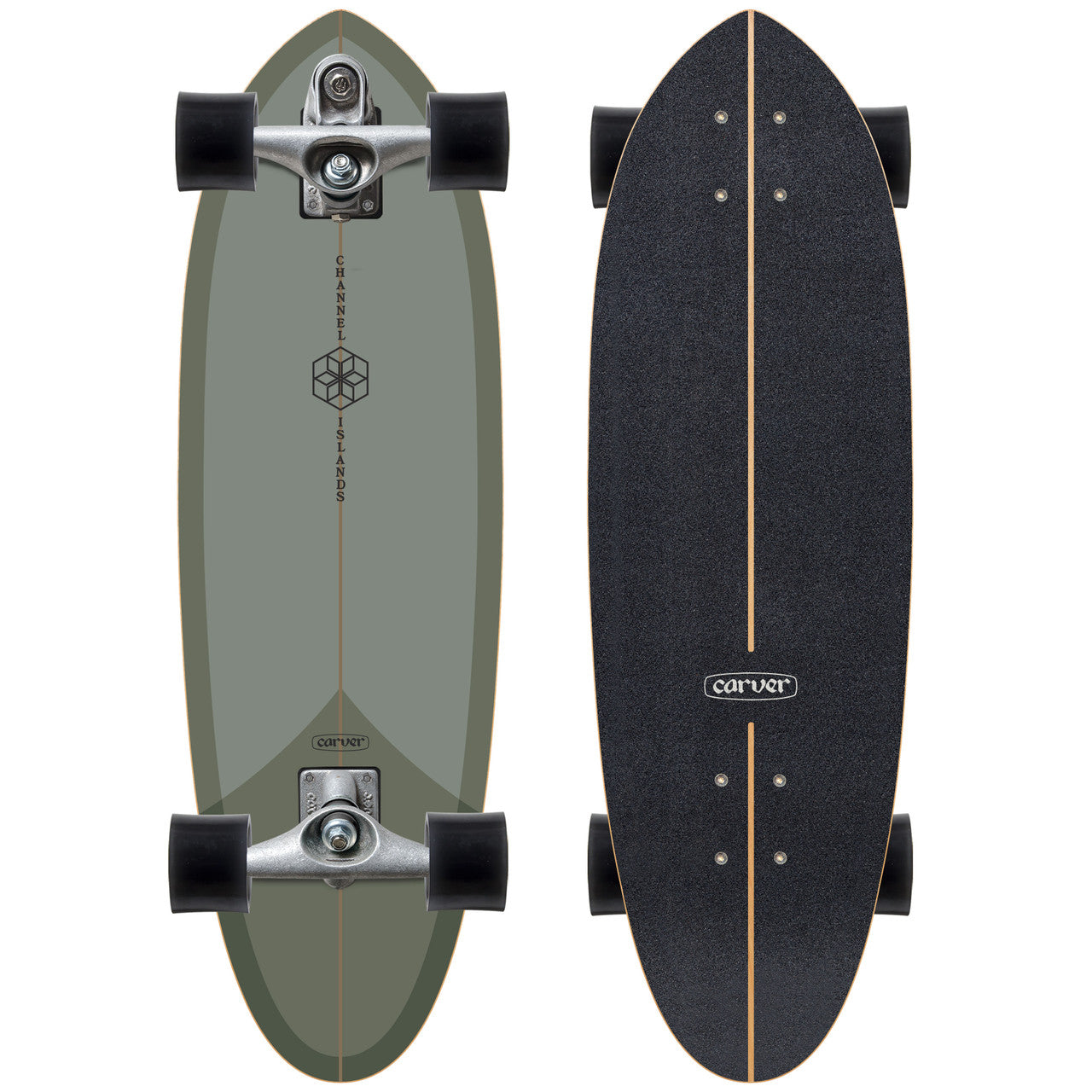 Carver x Channel Islands C7 Raw 32.5“ Mid Sage Surfskate Complete (V5)